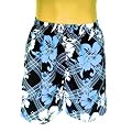 Herren Bermudas, Schwimmhose, Badeshorts, Shorts, kurze Hose 'Karo + Blumen', dunkelblau/marine, BL20103