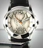Harley Davidson Bulova Mens Watch, Raised Harley Eagle and Bar & Shield Dial, 76A12