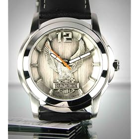 Harley-Davidson® Bulova® Men's Watch. Raise pewter dial. 76A12