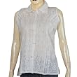 Womens Clothing - Cotton Sleeveless Top Blouse Chikan Embroidery Size M (ctop471)