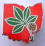 OSU Ohio State University Buckeyes Leaf Lapel Pin