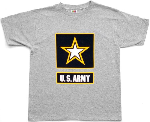 Army Star Logo - Heather Grey One-Sided Military Logo T-Shirt / Tee