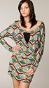 T-Bags Blue Retro Keyhole Mini Dress