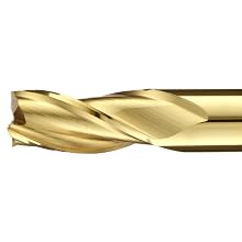 Niagara Cutter DTF310 High-Speed Steel End Mill, General Purpose, Regular Length, TiN Coated, 3 Flutes, Double Square End