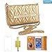 iPhone 6 Case,iPhone 6s Case,CASELAND Wallet PU Leather Luxury [Metal Bowknot] Button Wave Line Flip Handbag Case Cover for iPhone 6/6s [4.7 Inch] with Single Shoulder Chain [Gold]