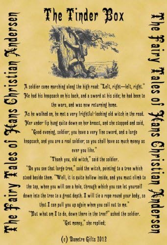 A4 Parchment Card Poster The Fairy Tales of Hans Christian Andersen The Tinder Box