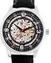 Akribos XXIV Men's AK410SS 'Saturnos' Skeleton Automatic Leather Strap Watch