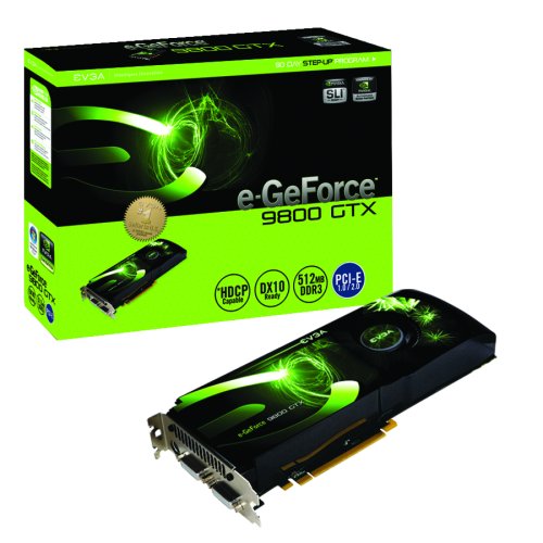 eVGA e GeForce 9800 GTX 512 MB DDR3 PCI Express 2.0 Graphics Card Lifetime Warranty 512 P3 N871 AR