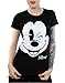 Disney Women's Mickey Mouse Distressed Face T-Shirt