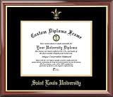 Saint Louis University (MO) Billikens - Embossed Seal - Mahogany Gold Trim - Diploma Frame