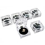 6 Large Mens Crystal Ring Jewelry Gift Boxes