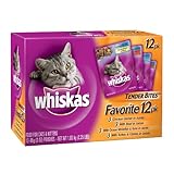 Whiskas Tender Bites Diced Variety Pack Food for Cats, 3-Ounce Pouches (Pack of 48)