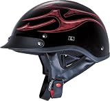 NEW VCAN V530 Harley Half Beanie Motorcycle Helmet Skull Black L