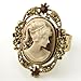 Soulbreezecollection Light Brown Cameo Ring Adjustable Size Band Women Lady Fashion Jewelry