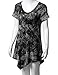 Doublju Scoop Neck Solid/Tie Dye Tunic Top with Asymmetrical for Women with Plus Size Black 2XL