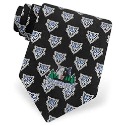 Men's Minnesota Timberwolves Logos Silk Tie by NBA in Black