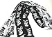 Black / White Reversible Skull / Crossbones Knit Scarf
