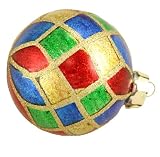 Pack of 4 Multi-Color Diamond Panel Shatterproof Christmas Ball