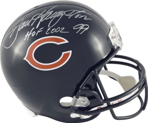 Dan Hampton Autographed Helmet | Details: Chicago Bears, HOF2002 Inscription, Riddell Replica Helmet