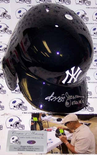 Reggie Jackson Hand Signed New York Yankees Authentic Batting Helmet - Autographed MLB Helmets and Hats