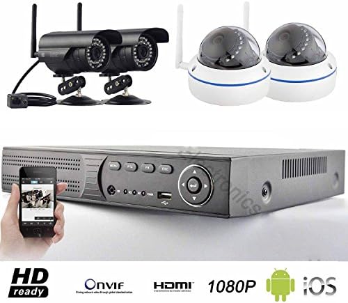 Eyevison 4CH 1080P Network Video Recorder NVR + 4pcs 720P WIFI IP Network Cameras Security Cam System Kit With 500G Hardisk