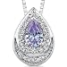 Exquisite Style: Sterling Silver Teardrop Pendant Necklace with Pear-shape Lavender CZ Diamond