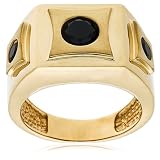 10k Yellow Gold Black Diamond Mens Ring (1 1/4 cttw)
