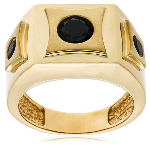 10k Yellow Gold Black Diamond Men's Ring (1 1/4 cttw)
