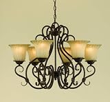 AF Lighting Seville 6 Light Chandelier Antique Hammered Iron