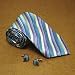 Blue striped silk tie purple dad presents fashion silk neck ties cuff links set 5067 image 2