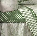 Fitted Crib Sheet for Sage French Toile and Polka Dot Baby Bedding Sets by JoJo
