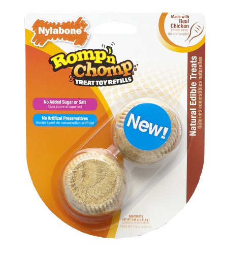 Nylabone Romp 'N Chomp Medium Roller Dog Chew Toy Treat Refills, 2 Count