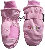 N'ice Caps Tm 2t-4t Girls Mitten with Multi Color Embroidery