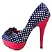 Show Story Womens Hot Polka Dots Bow High Heel Platform Stiletto Pumps,LF30426