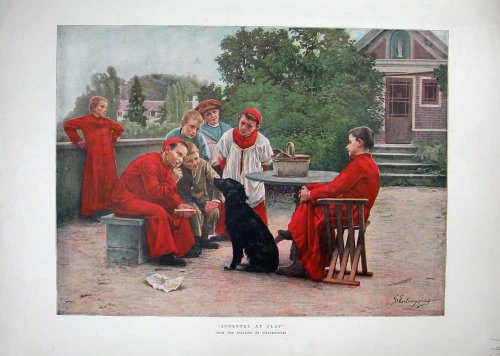 Colour Print Acolytes Young Boys Dog Table Chairs