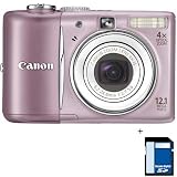 Canon PowerShot A1100 IS Digital Camera Kit, Pink with 4 GB SD Memory Card
