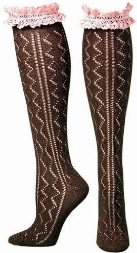 Blazin Roxx Women's With Crocheted Lace Knee-High Socks