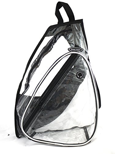 Travel Sport See Through Transparent Clear PVC Vinyl One Shoulder Sling Backpack / School Bag / Hiking / Traveling