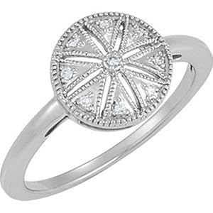 IceCarats Designer Jewelry Sterling Silver Sterling Silver .04 Ctw Diamond Ring Size 7