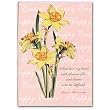 Happy Easter with daffodils - 5" x 7" Vellum Overlay Easter Greeting Card
