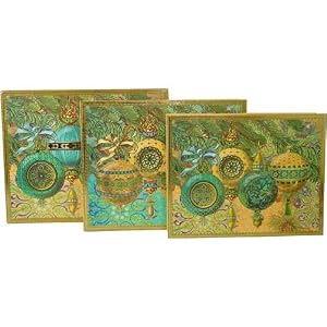 Sapphire Sparkle Nesting Set of 3 Large Rectangular Gift Boxes, Punch Studio