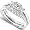 1/2 Carat TW Three Stone Round Diamond Wedding Ring Set in 14k White Gold - Size 5.5