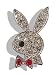 Diamonte Playboy Bunny Brooch / Pin