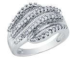 Diamond Cluster Ring 3/4 Carat (ctw) in 14K White Gold