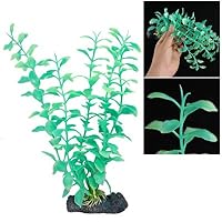 Como Glow in the Dark Oblate Leaf Plastic Water Plant for Aquarium