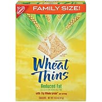 Wheat Thins, Reduced Fat, Family Size, 14.5-Ounce Boxes (Pack of 6)
