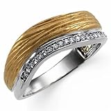 0.10 Ct.T.W. Round Brilliant Cut Diamonds in 18Kt. Two Tone Gold Anniversary Band
