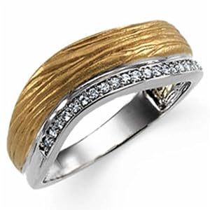 18Kt Two Tone Distinctive Diamond Anniversary Band