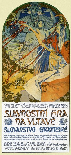 Sokol Festival in Prague 1926 Theme of Czech History 1926 By Alphonse Mucha Was a Czech Art Nouveau Painter and Decorative Artist 18