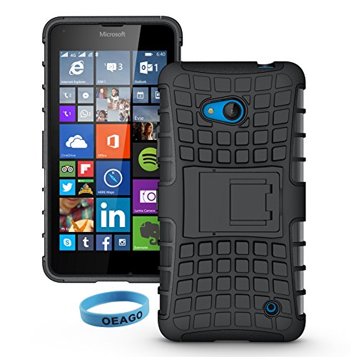 Microsoft Nokia Lumia 640 Case Cover Accessories for Microsoft Lumia 640 with 1 Stylus Pen + 1 Sports wrist band + 1 OEAGO Cleaning Cloth (For Microsoft Lumia 640, Black).